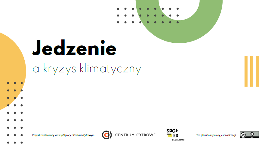 okładka publikacji. Napis: Jedzenie a kryzys klimatyczny