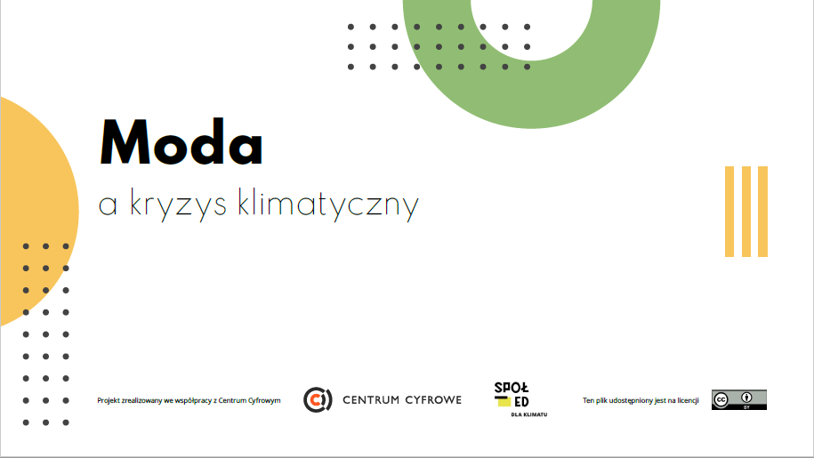 okładka publikacji. Napis: Moda a kryzys klimatyczny